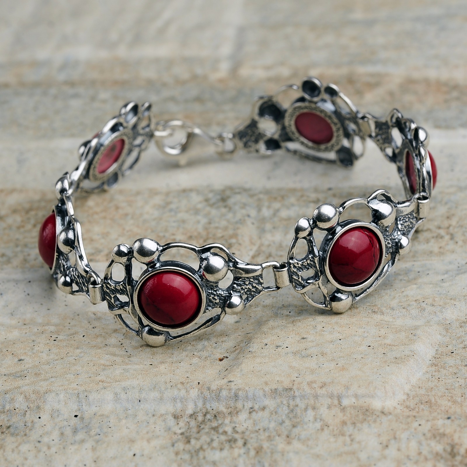 BRACCIALE DA DONNA IN ARGENTO 925 CON PENDENTI FORMA FIORI E CRISTALLI COLORATI - Camporelli Gioielli