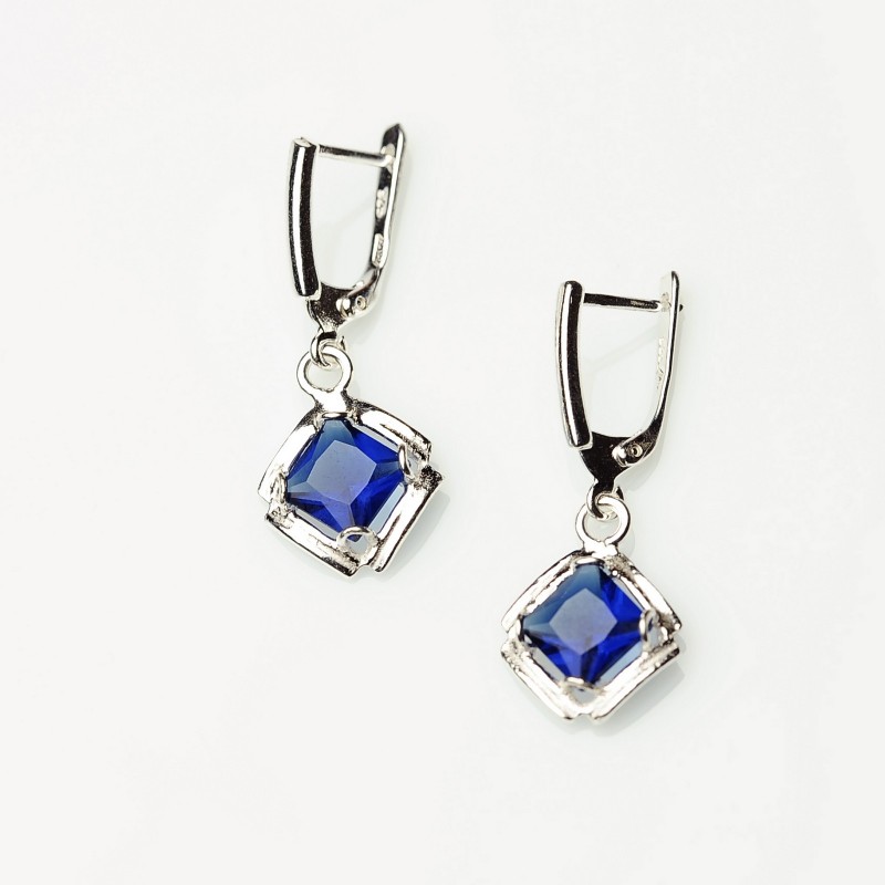 SILVEGO Orecchini In Argento 925 Con Zirconia Blu – Effetto Oro Bianco, Regalo Con Confezione