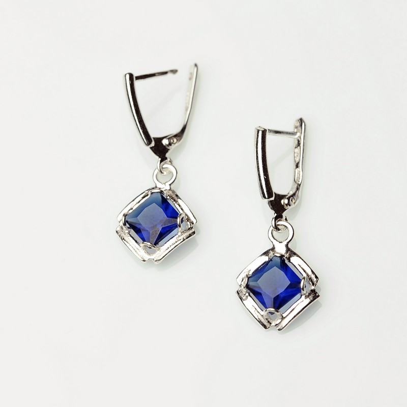 Orecchini In Argento 925 Fatti A Mano Con Topazio Blu Cielo, Tanzanite E Zaffiro