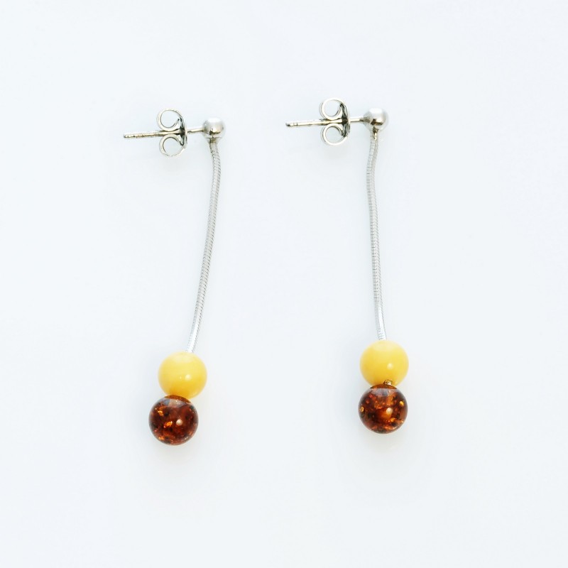 orecchini in argento 925 con ambra dal mar baltico