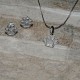 Completo orecchini e pendente zampa di gatto in argento 925