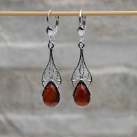 Orecchini pendenti a boules di ambra | AMetis® Gioielli