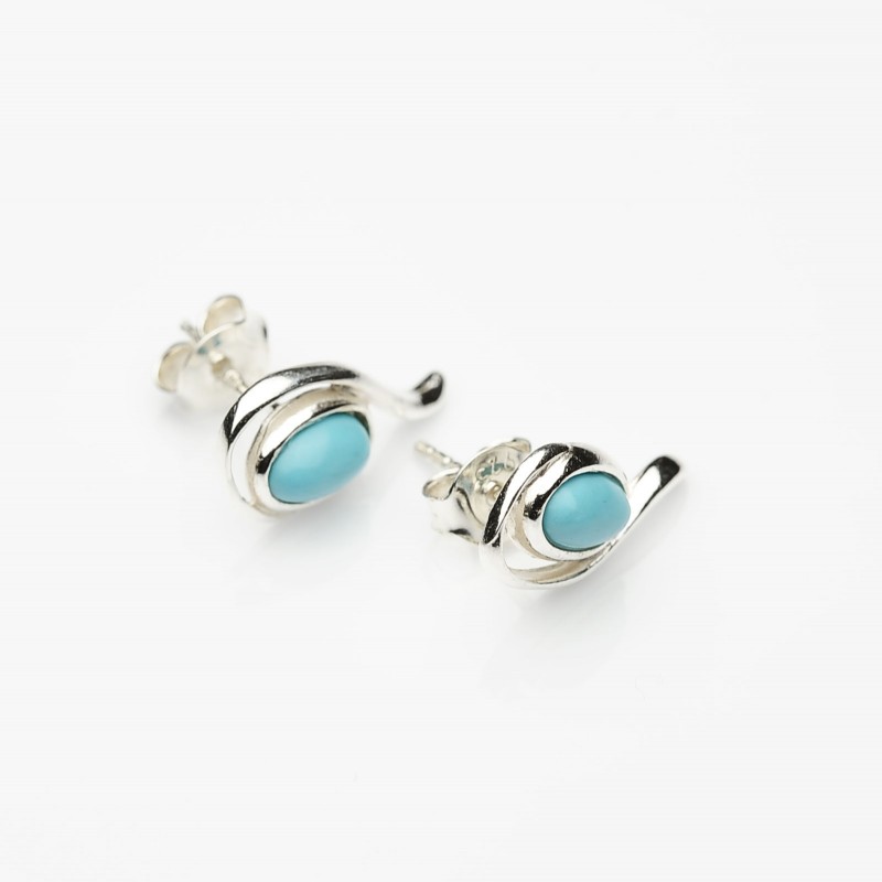 Piccoli orecchini acchiappasogni in argento sterling con piccole perline turchesi pendenti - Italia