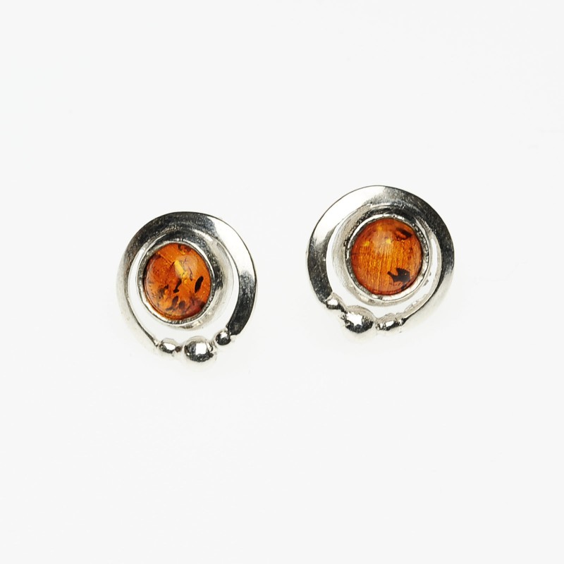 Orecchini In Argento Sterling 925 E Ambra Baltica Originale, Fatti A Mano In Polonia, Ipoallergenici Con Certificato, 2,34g - 2