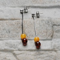Orecchini in argento sterling e ambra con miele balticoPeyton