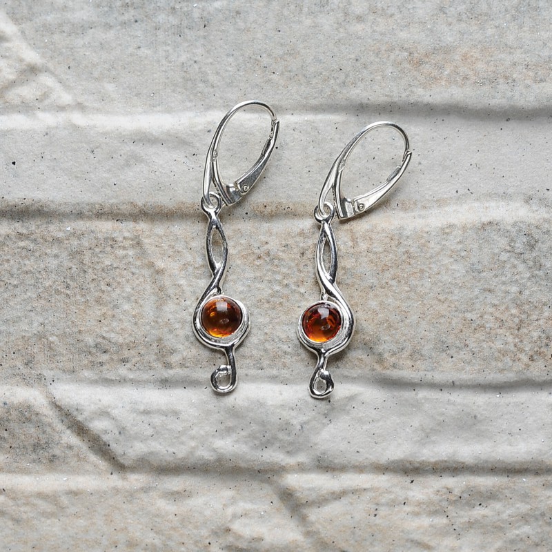 Orecchini con ambra naturale multicolore all'ingrosso
