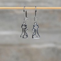 Orecchini a forma di gatto fatti a mano in argento sterling / pendenti a forma di gatto stravaganti e carini per gli amanti dei gatti o per le gattare