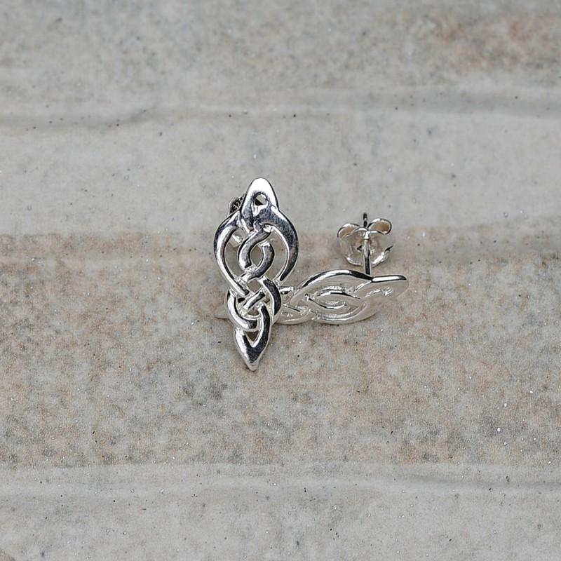 Orecchini A Perno Vintage In Argento 925 Con Motivo Floreale A Foglie Rampicanti. Leggeri E Ipoallergenici. Regalo Elegante Per Donna.