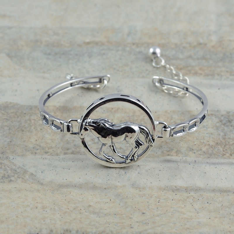 Les Poulettes Bijoux - Bracciale Maglia Cavallo In Argento 925 Rodiato - Eleganza Accessibile