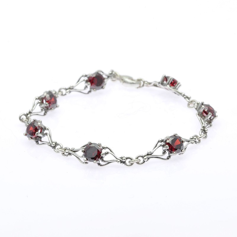 Bracciale Occhi Di Cavallo In Argento 925 Con Zirconi – Regolabile 17+4 Cm, Regalo Per Lei