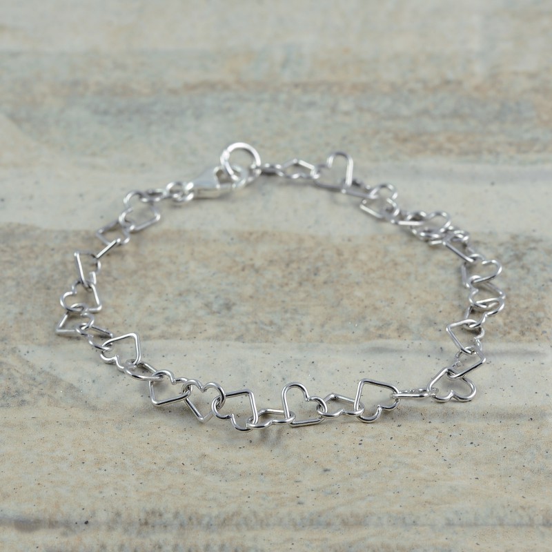 Tuscany Silver Bracciale da Donna in Argento Sterling con Catena Flessibile Intrecciata Herringbone da 19 cm/7.5