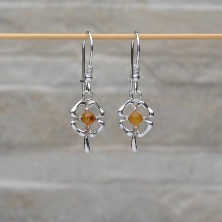 Copal Orecchini In Ambra Baltica E Argento 925 Con Rivestimento Dorato: Eleganza Naturale Made In UE - 6