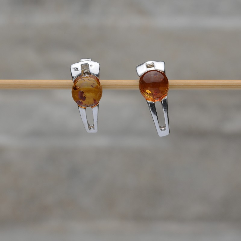 Orecchini pendenti in argento sterling con ambra baltica