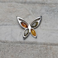 Pendente "Farfalla" in argento 925 e ambra da Mar Baltico