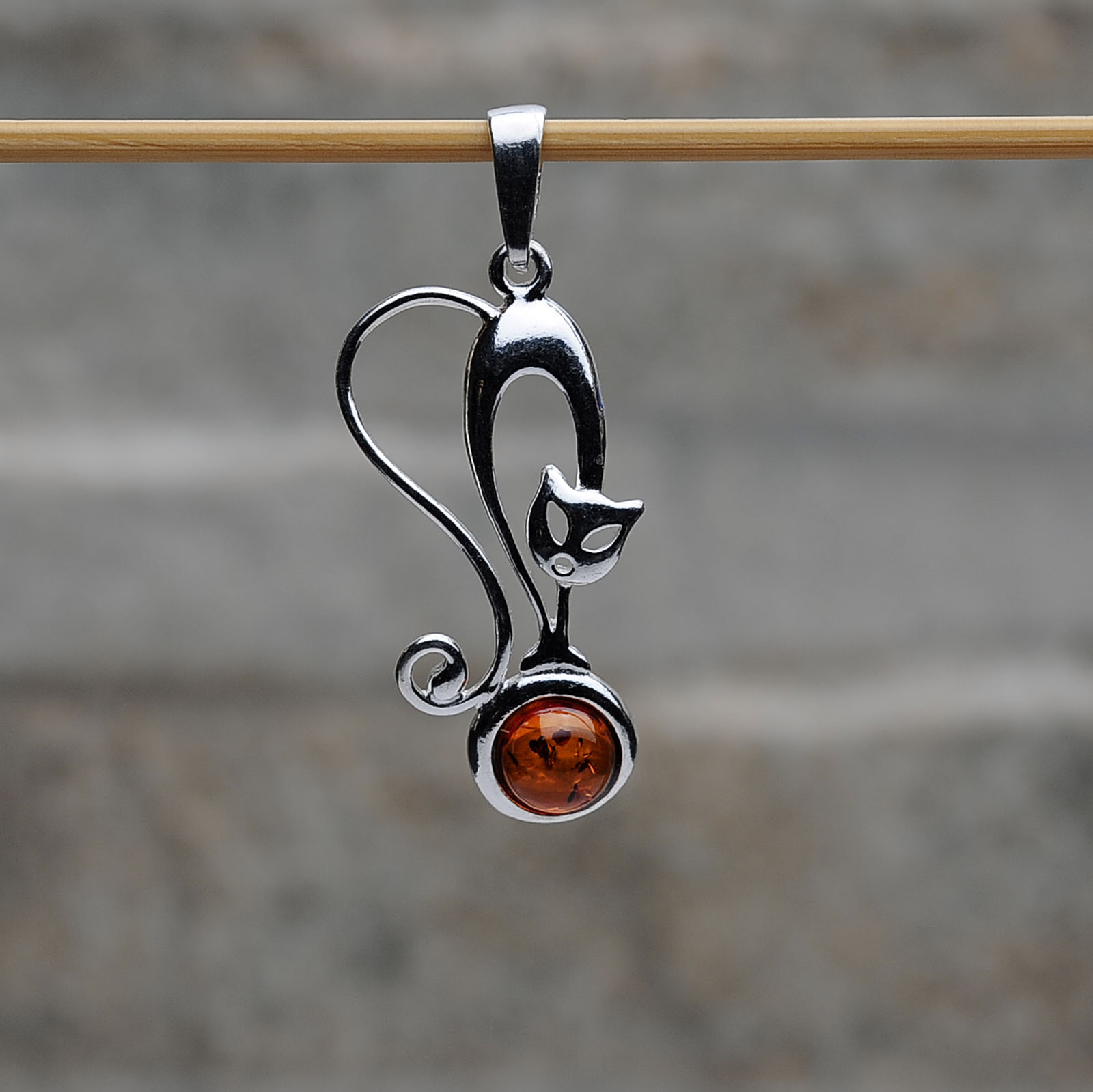 Pendente In Ambra 925 Argento Collana Con Sfera Di Ambra